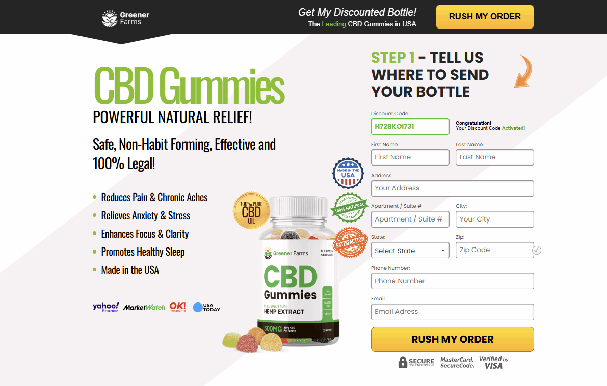 greener farms cbd gummies-Secure-Checkout